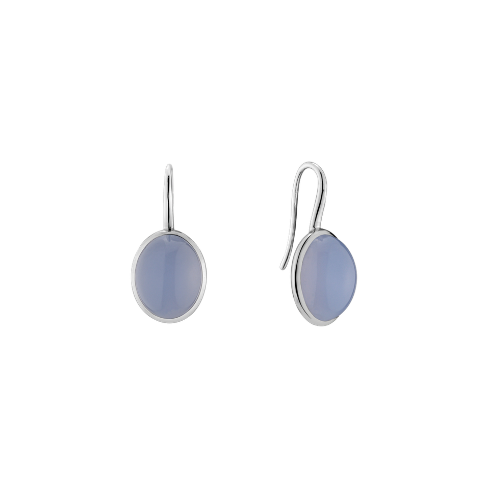 Earrings with Chalcedony Elegant Moondust