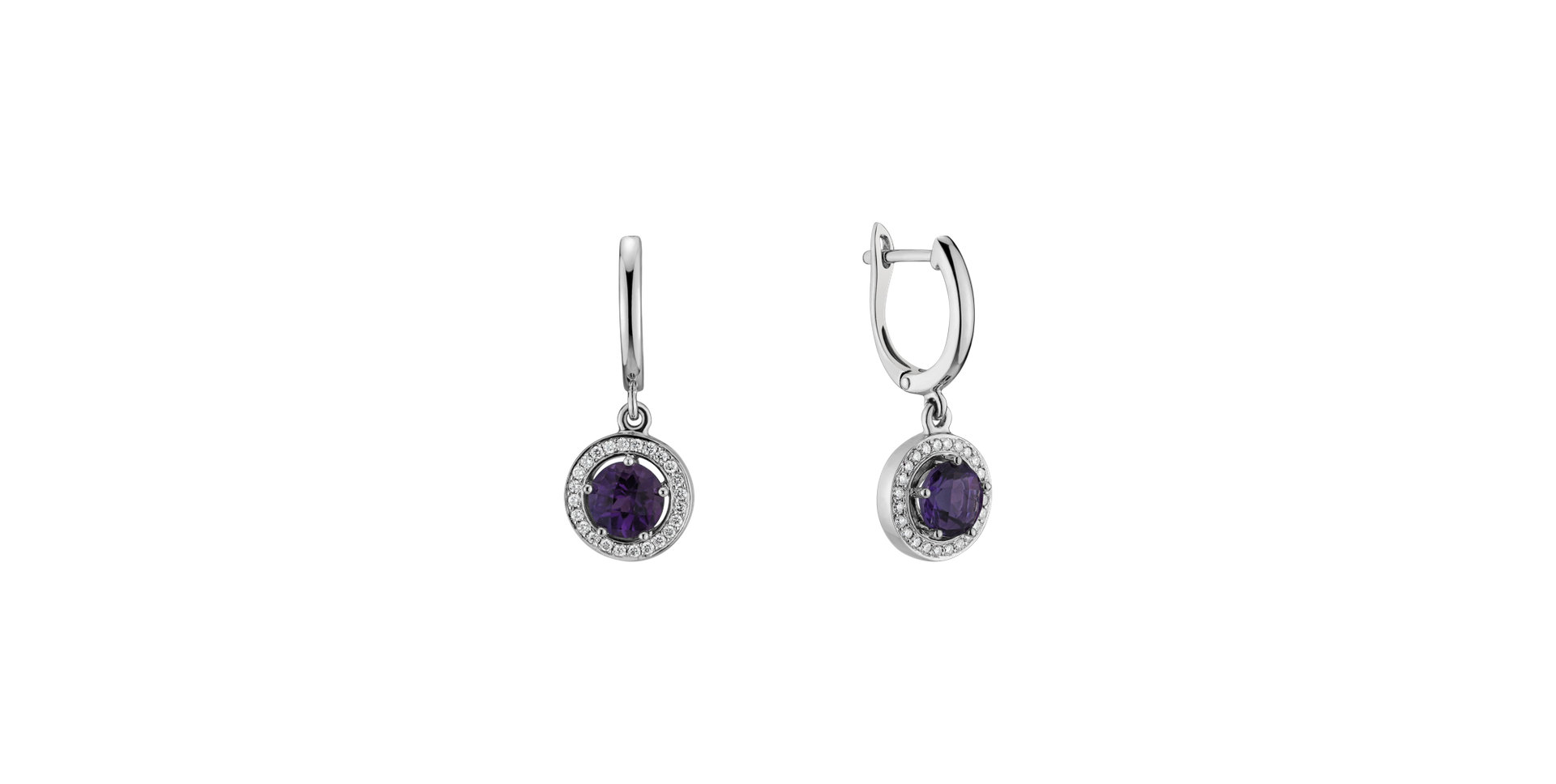 Diamond earrings with Amethyst African Infinite Hope