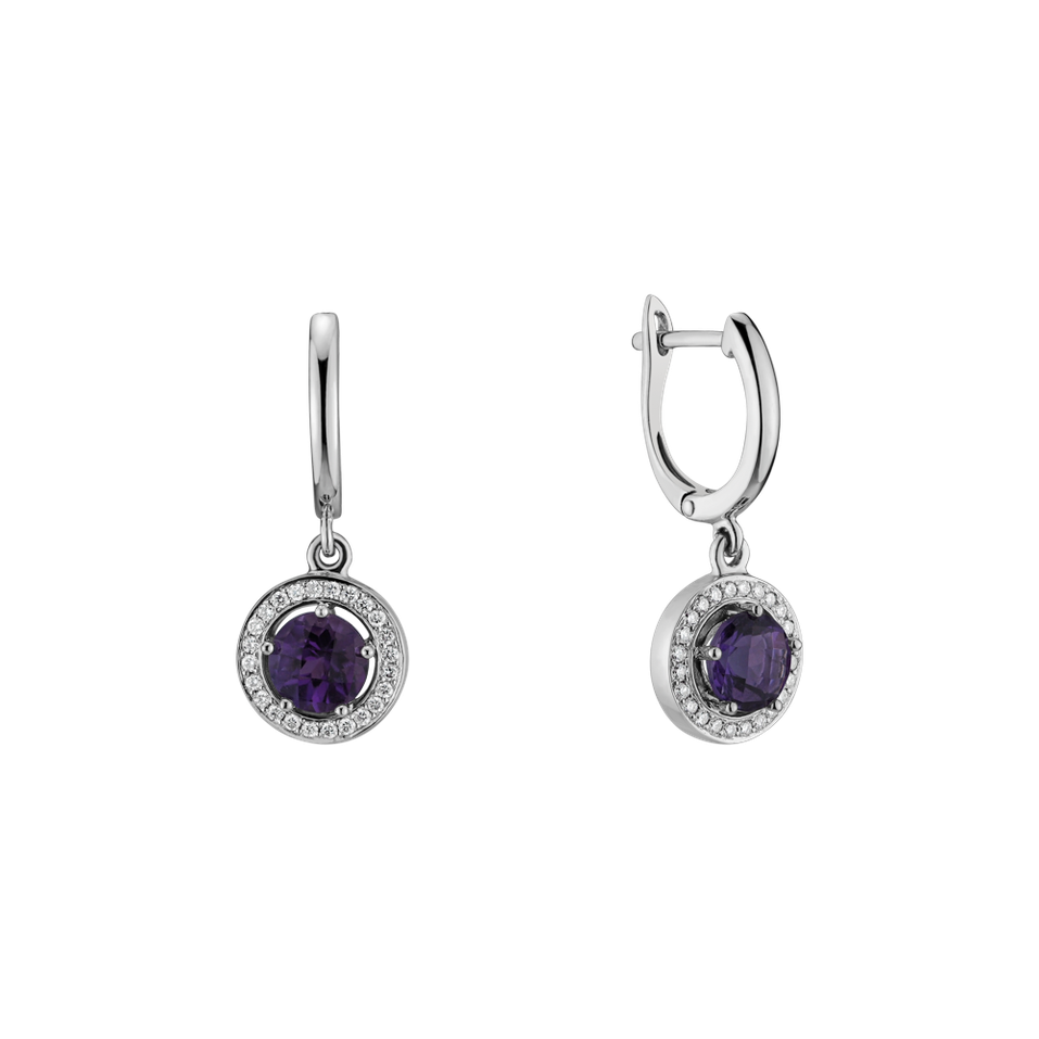 Diamond earrings with Amethyst African Infinite Hope