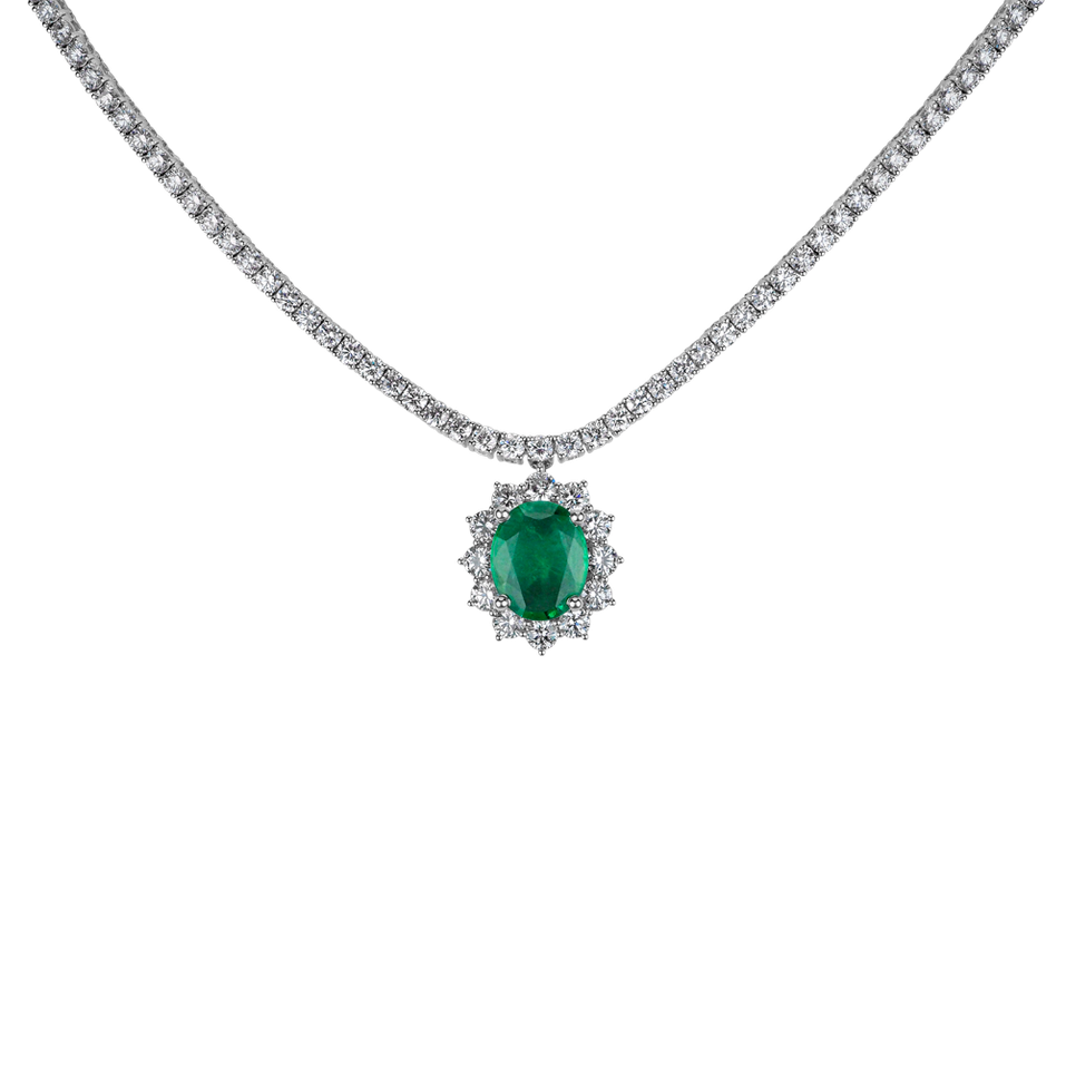 Diamond necklace with Emerald Royal Treasure