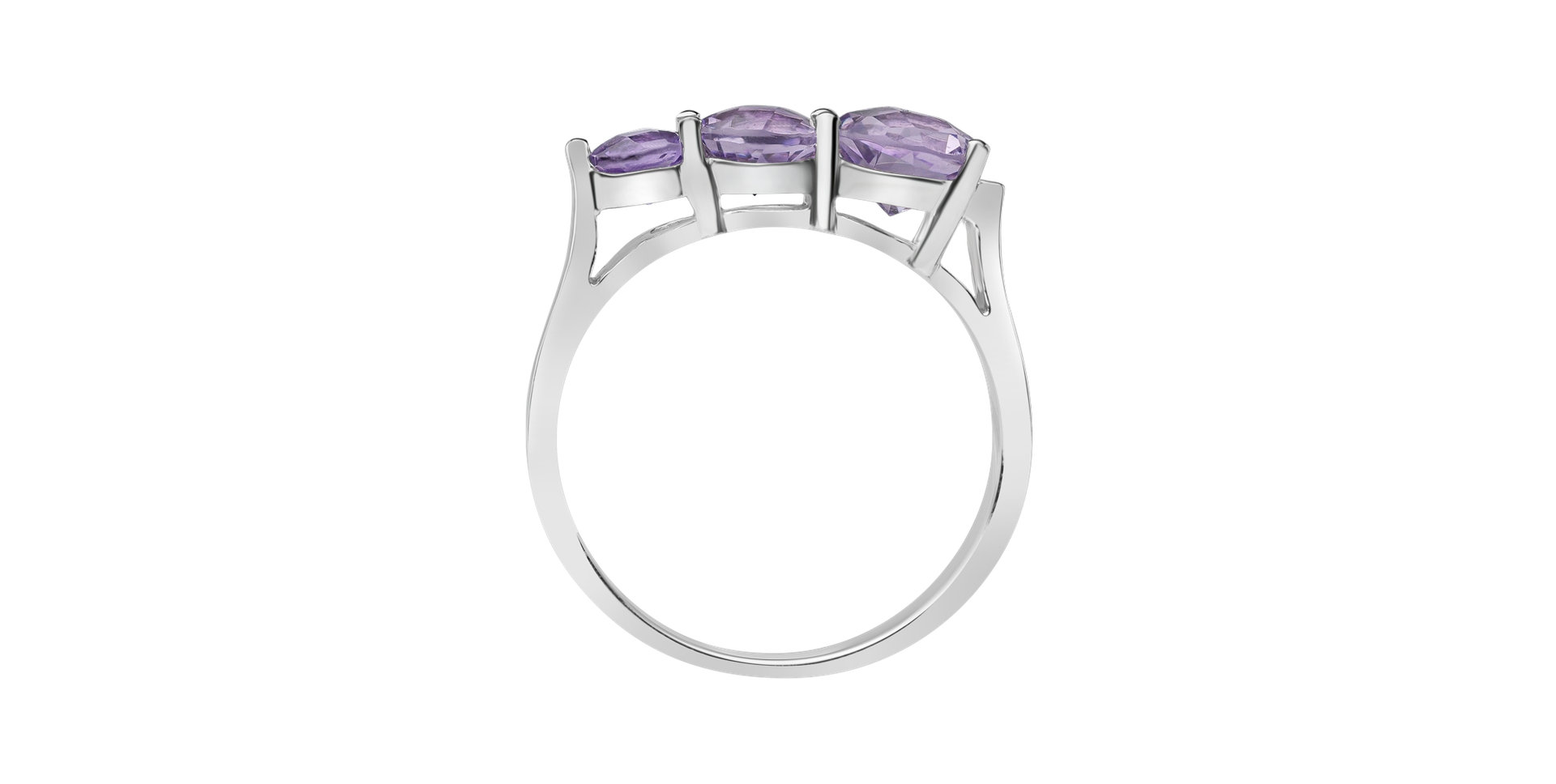 Ring with Amethysts Brazil Tripple Bonbons