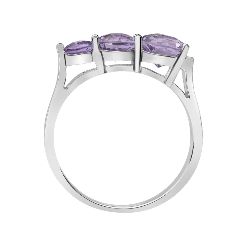 Ring with Amethysts Brazil Tripple Bonbons