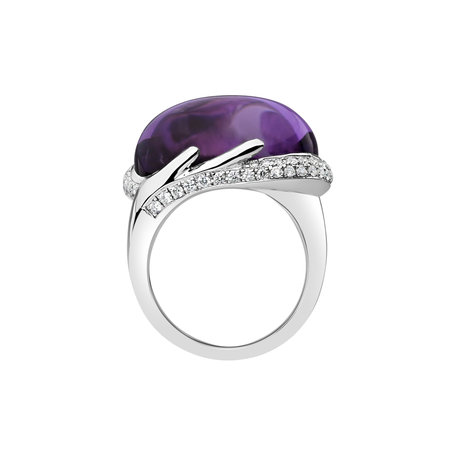 Diamond rings with Amethyst Gem Miracle