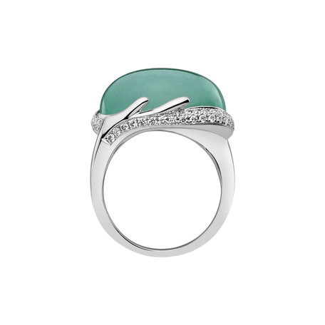 Diamond ring with Chalcedony Gem Miracle