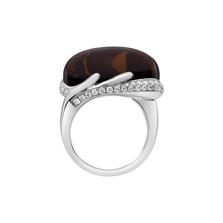 Diamond ring with Quartz Gem Miracle