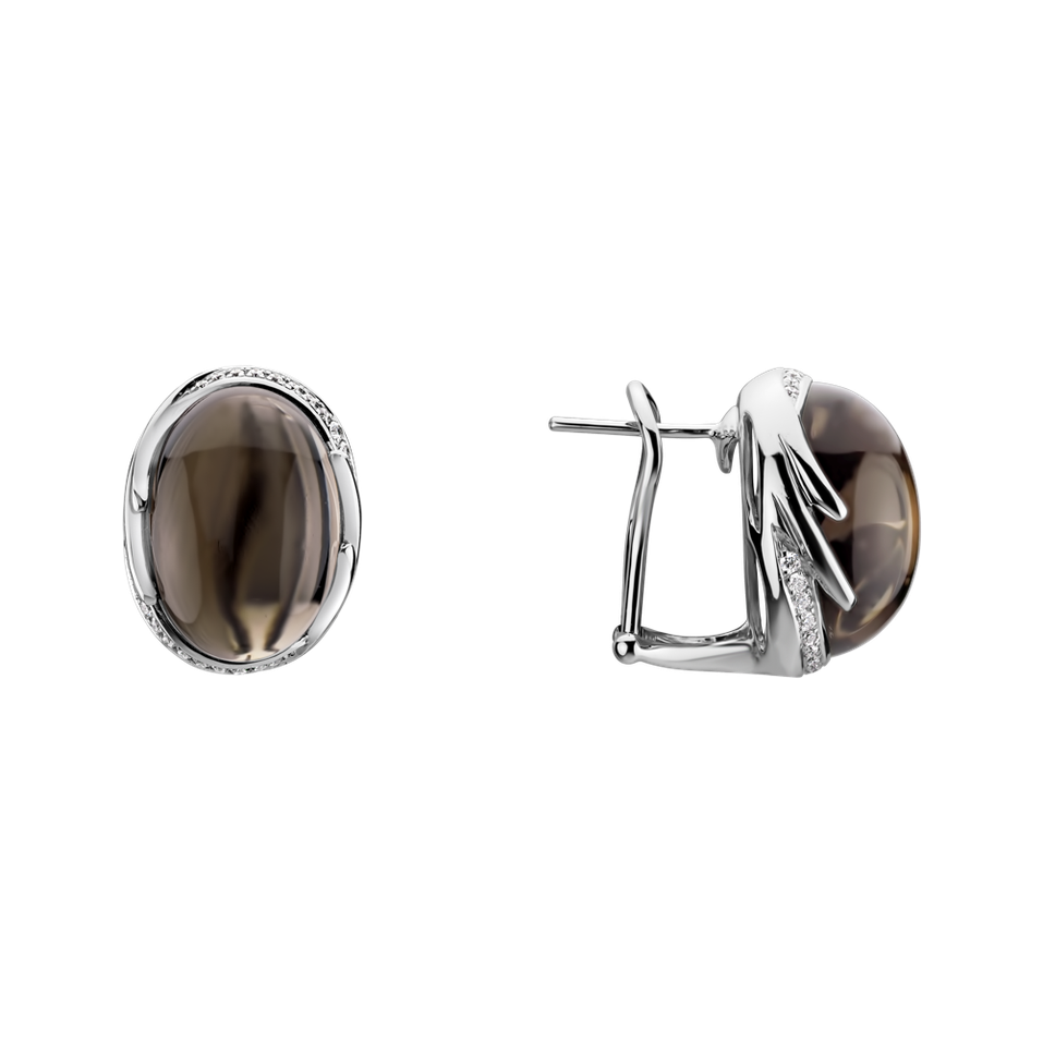 Diamond earrings with Quartz Mystic Blossom