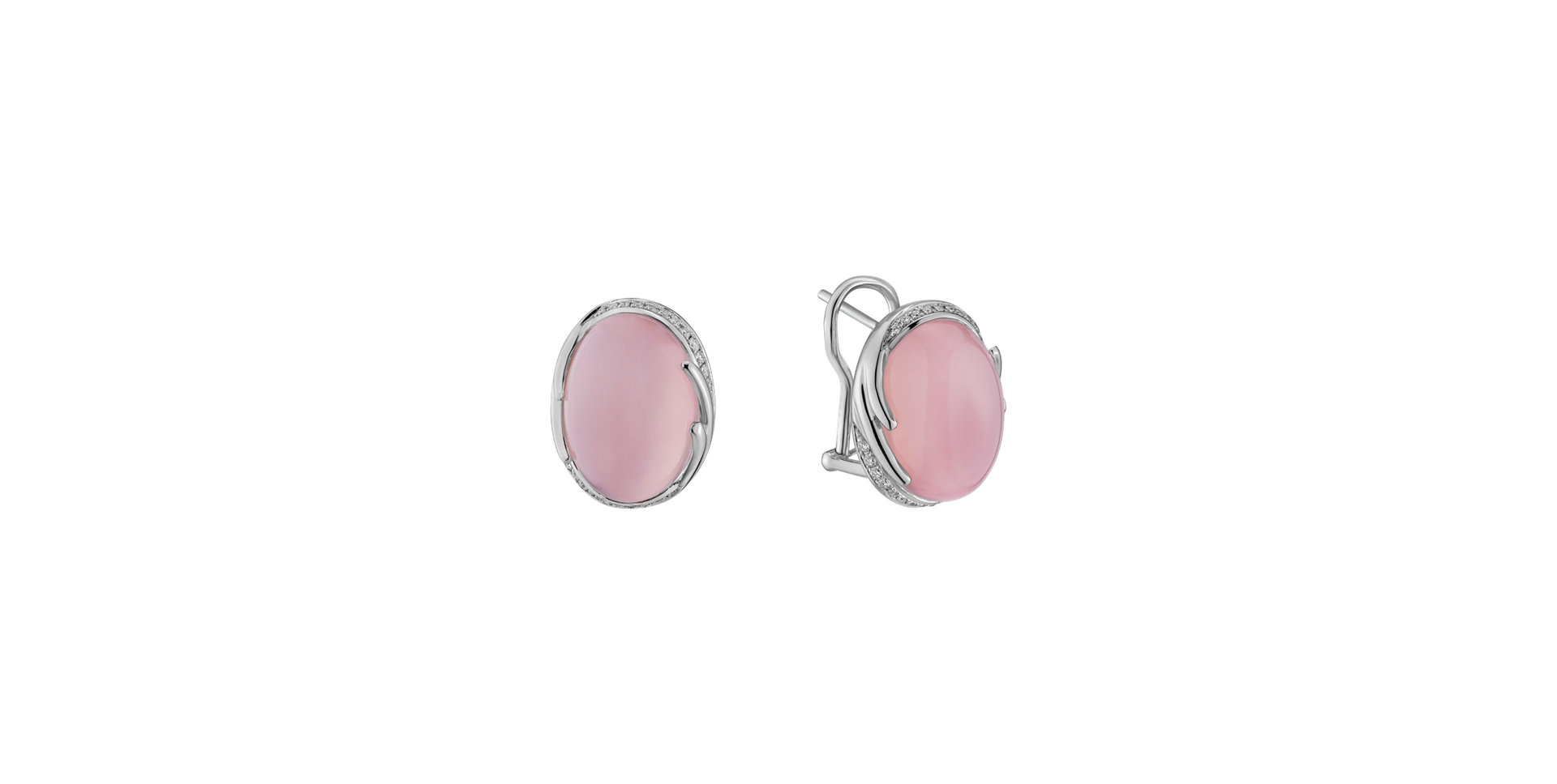 Diamond earrings with Rose Quartz Mystic Blossom