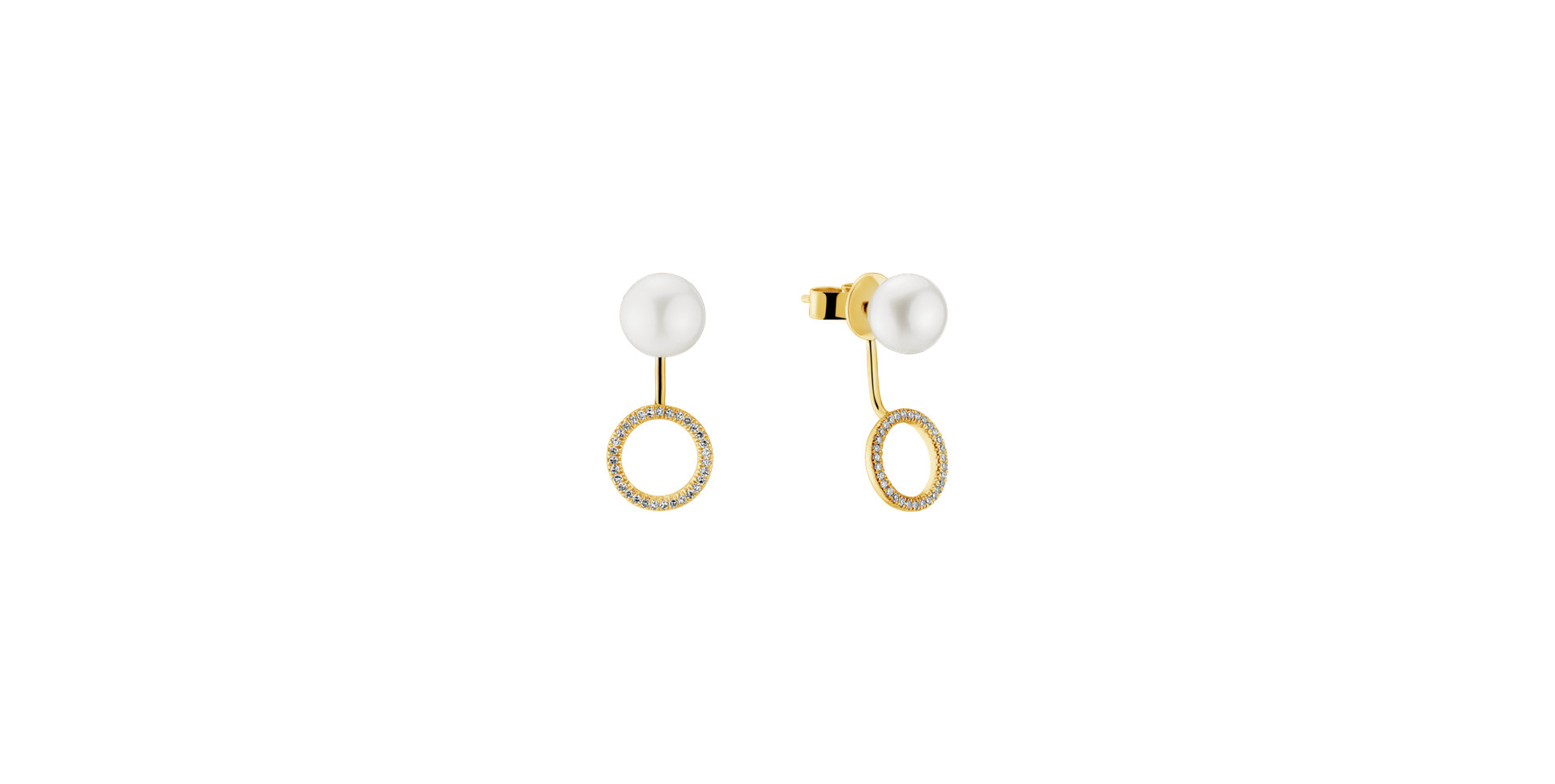 Diamond earrings with Pearl Purea