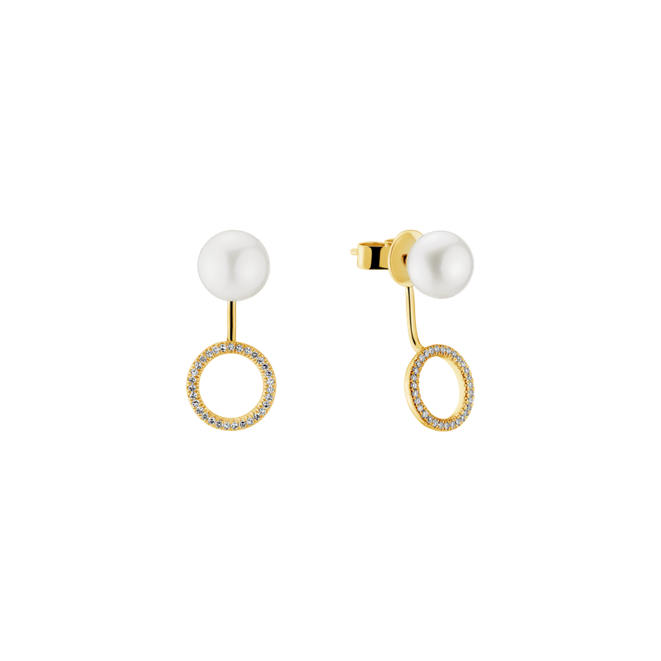 Diamond earrings with Pearl Purea