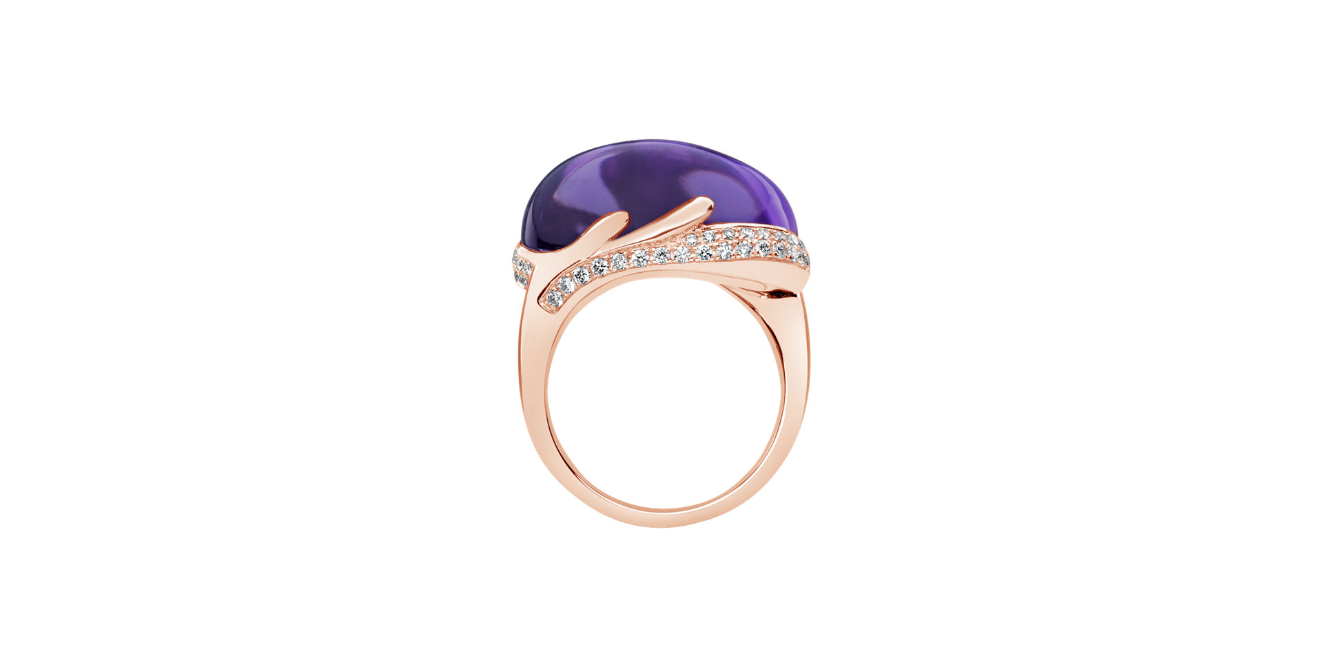 Diamond rings with Amethyst Gem Miracle