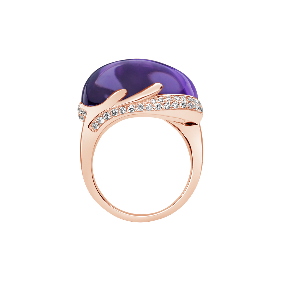 Diamond rings with Amethyst Gem Miracle