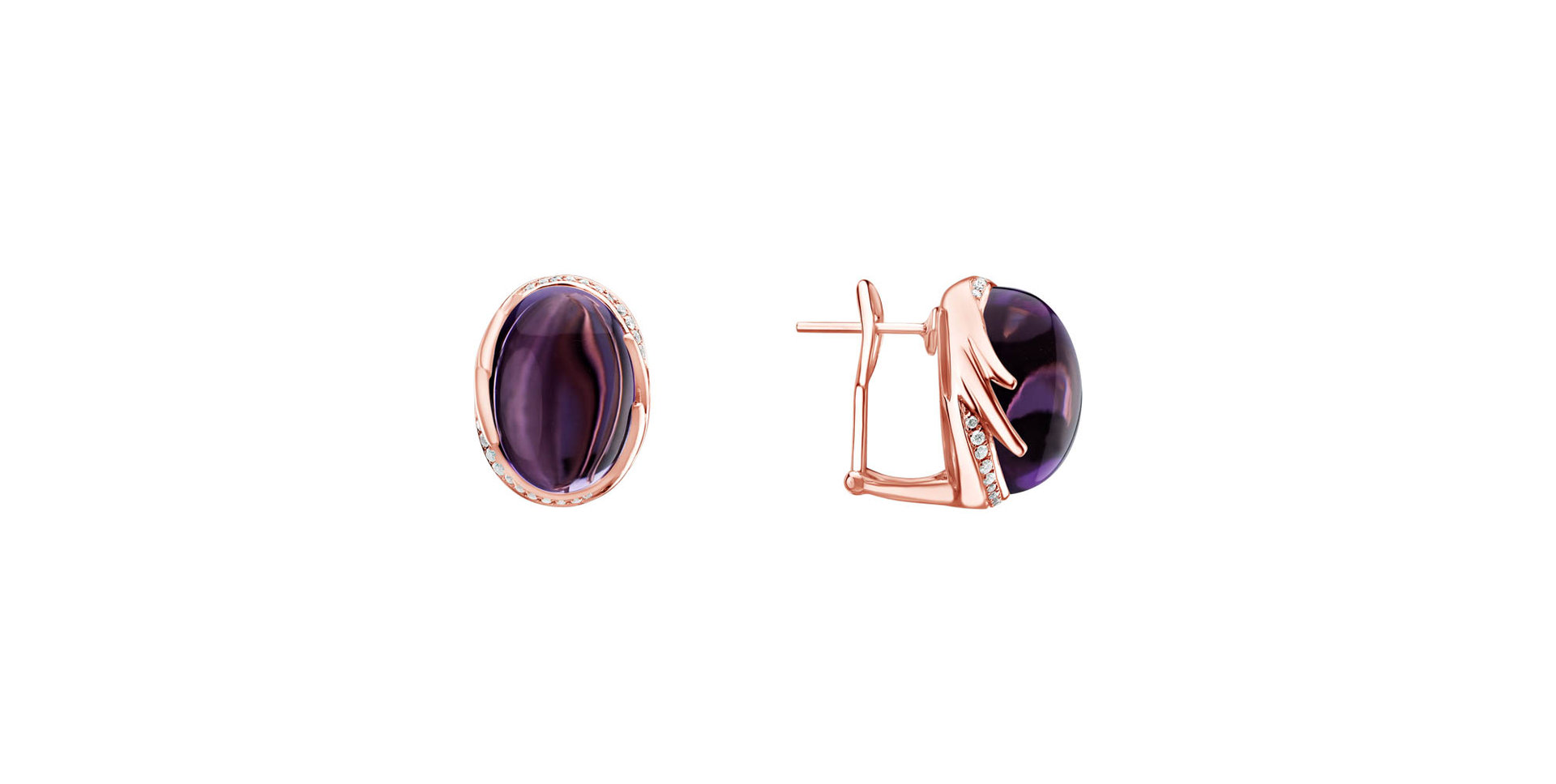 Diamond earrings with Amethyst Mystic Blossom