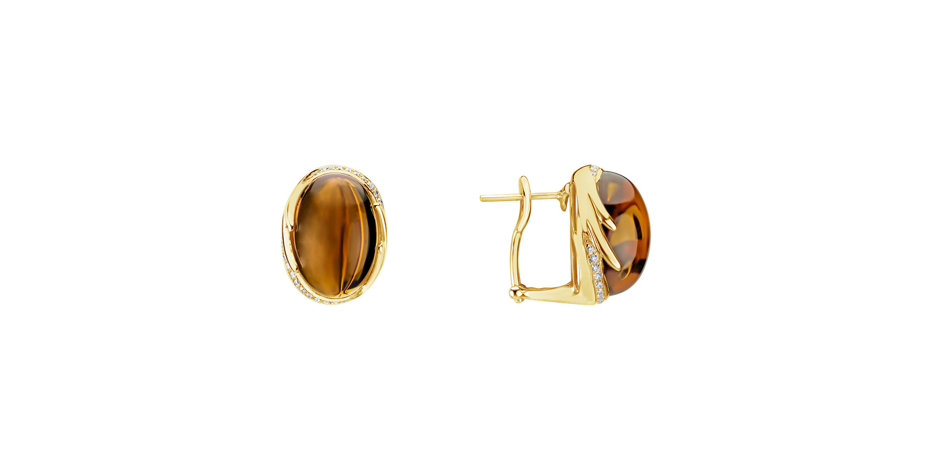 Diamond earrings with Quartz Mystic Blossom