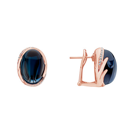 Diamond earrings with Topaz Mystic Blossom