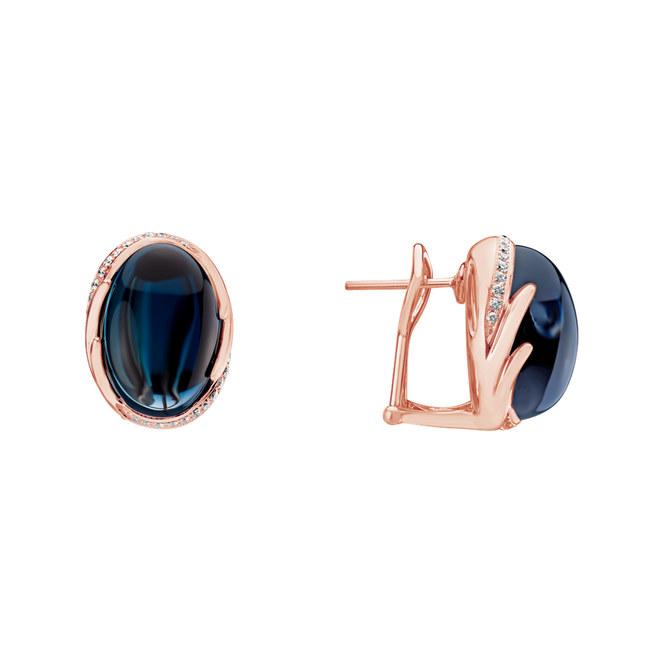 Diamond earrings with Topaz Mystic Blossom