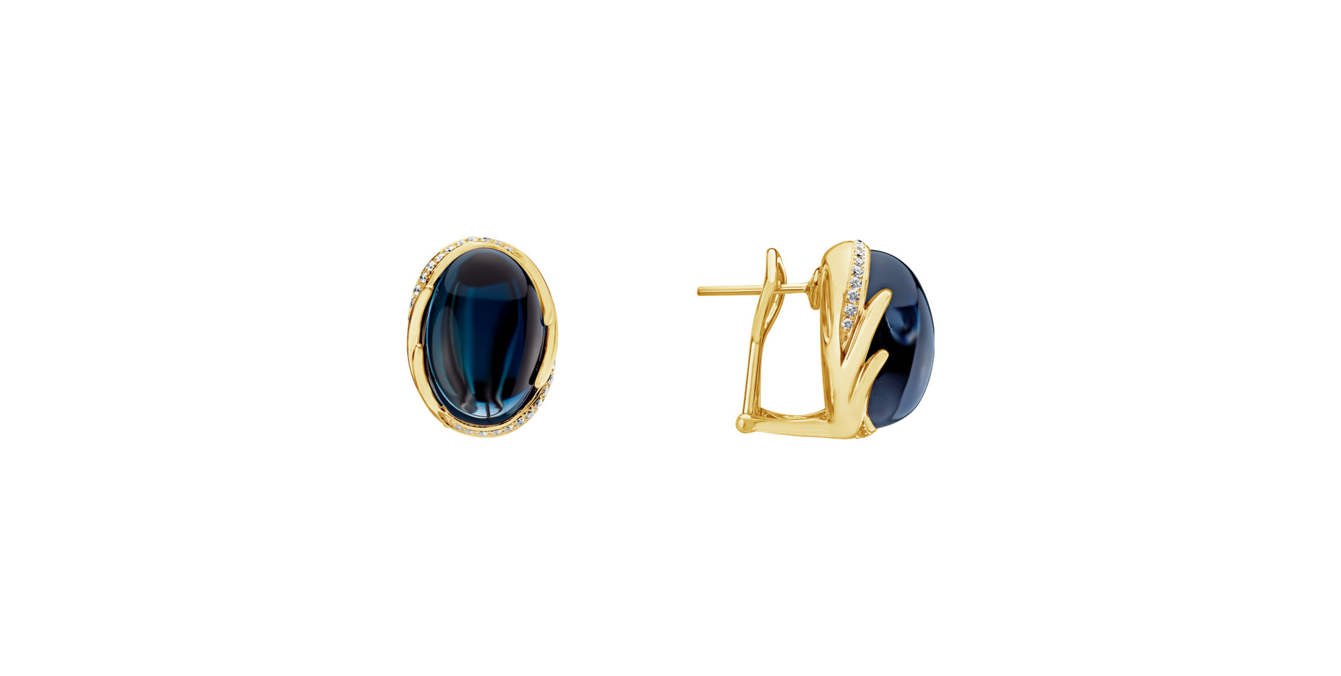 Diamond earrings with Topaz Mystic Blossom