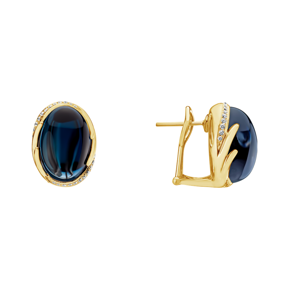 Diamond earrings with Topaz Mystic Blossom