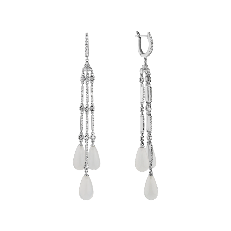 Diamond earrings with Moonstone Royal Dazzle
