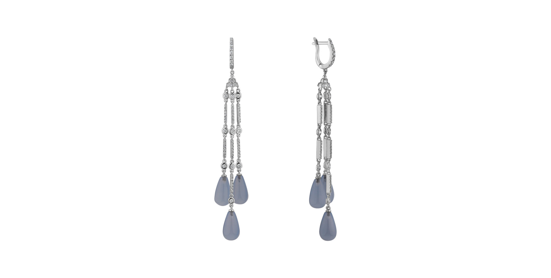 Diamond earrings and Chalcedony Royal Dazzle