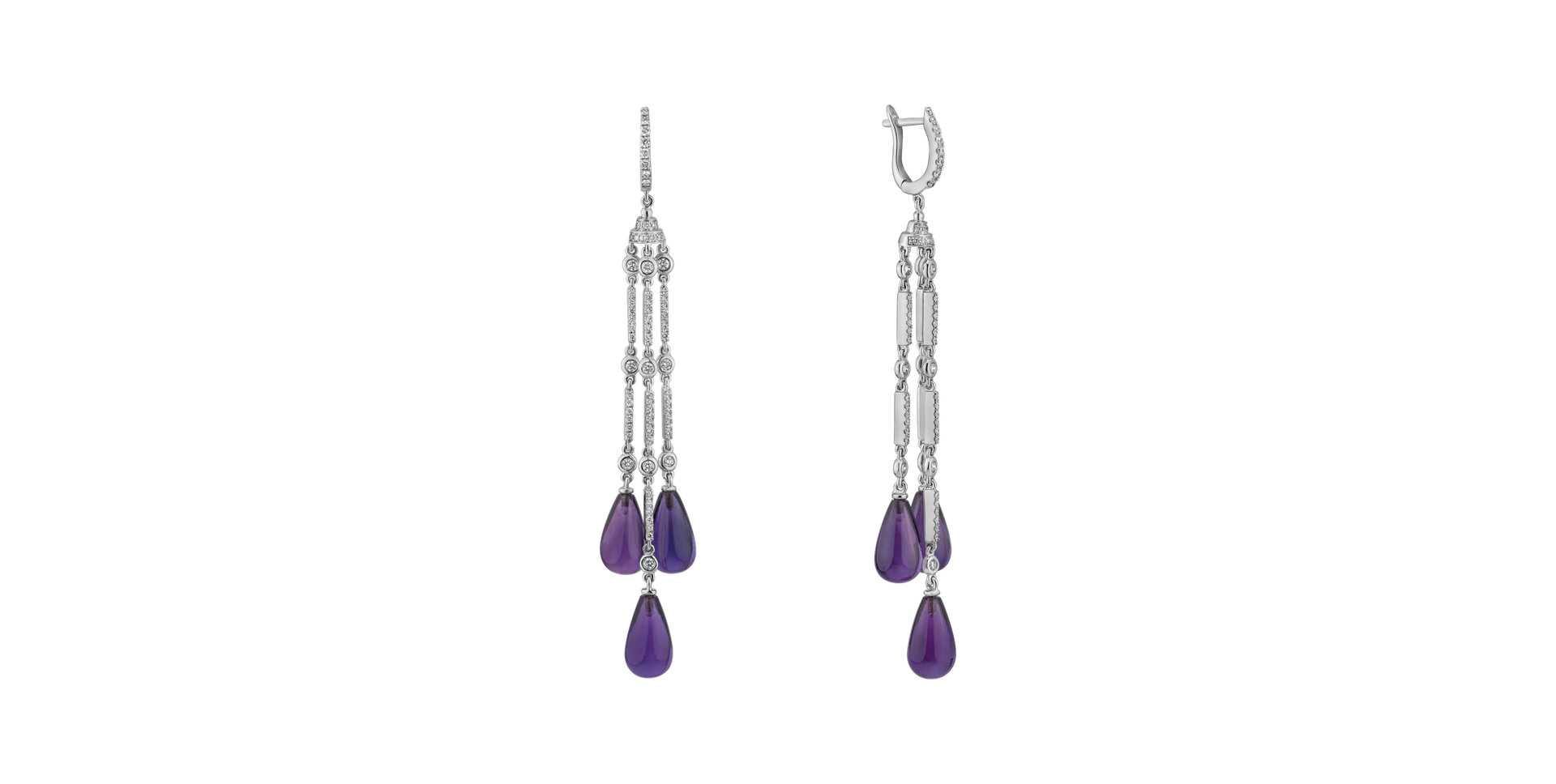 Diamond earrings with Amethyst Royal Dazzle