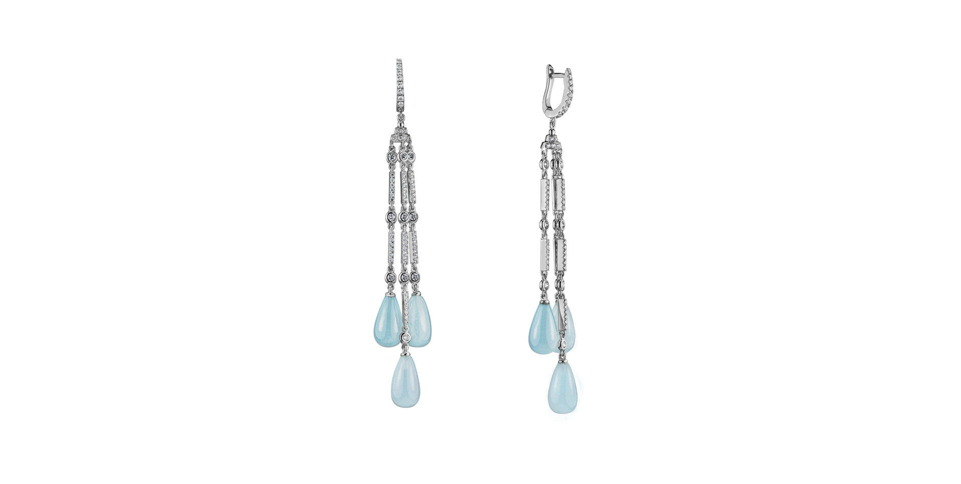 Diamond earrings and Aquamarine Royal Dazzle