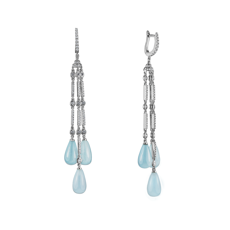Diamond earrings and Aquamarine Royal Dazzle