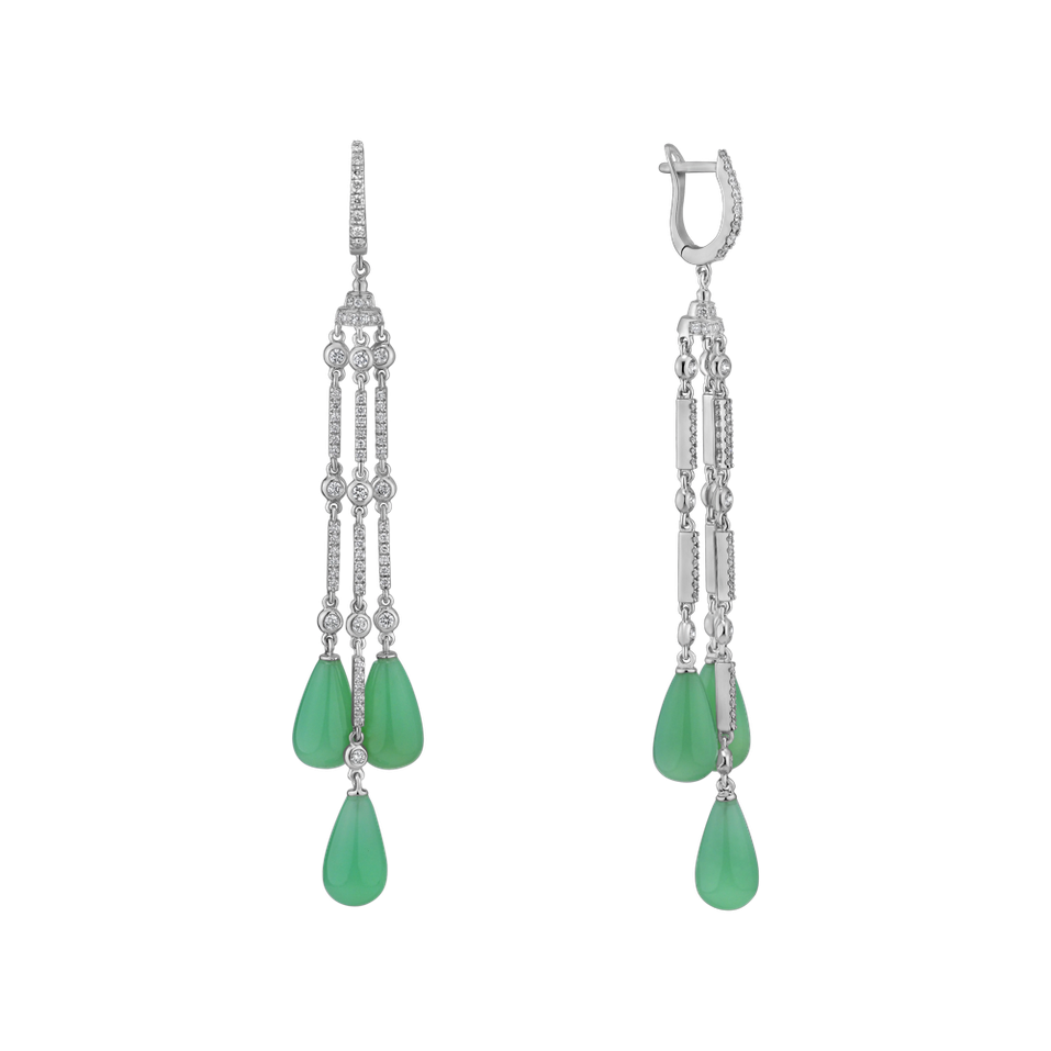 Diamond earrings and Chalcedony Royal Dazzle