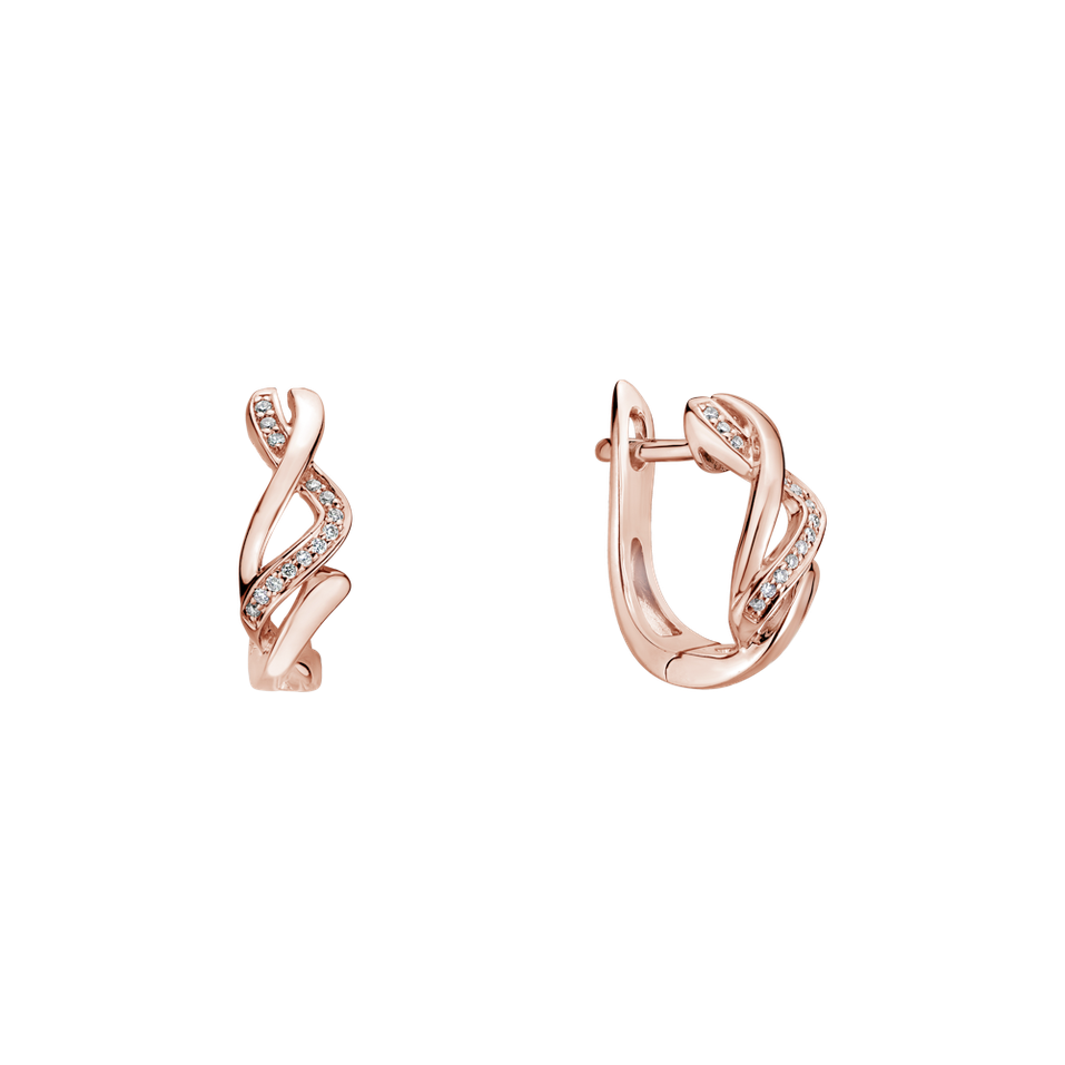 Diamond earrings Joyful Ribbon