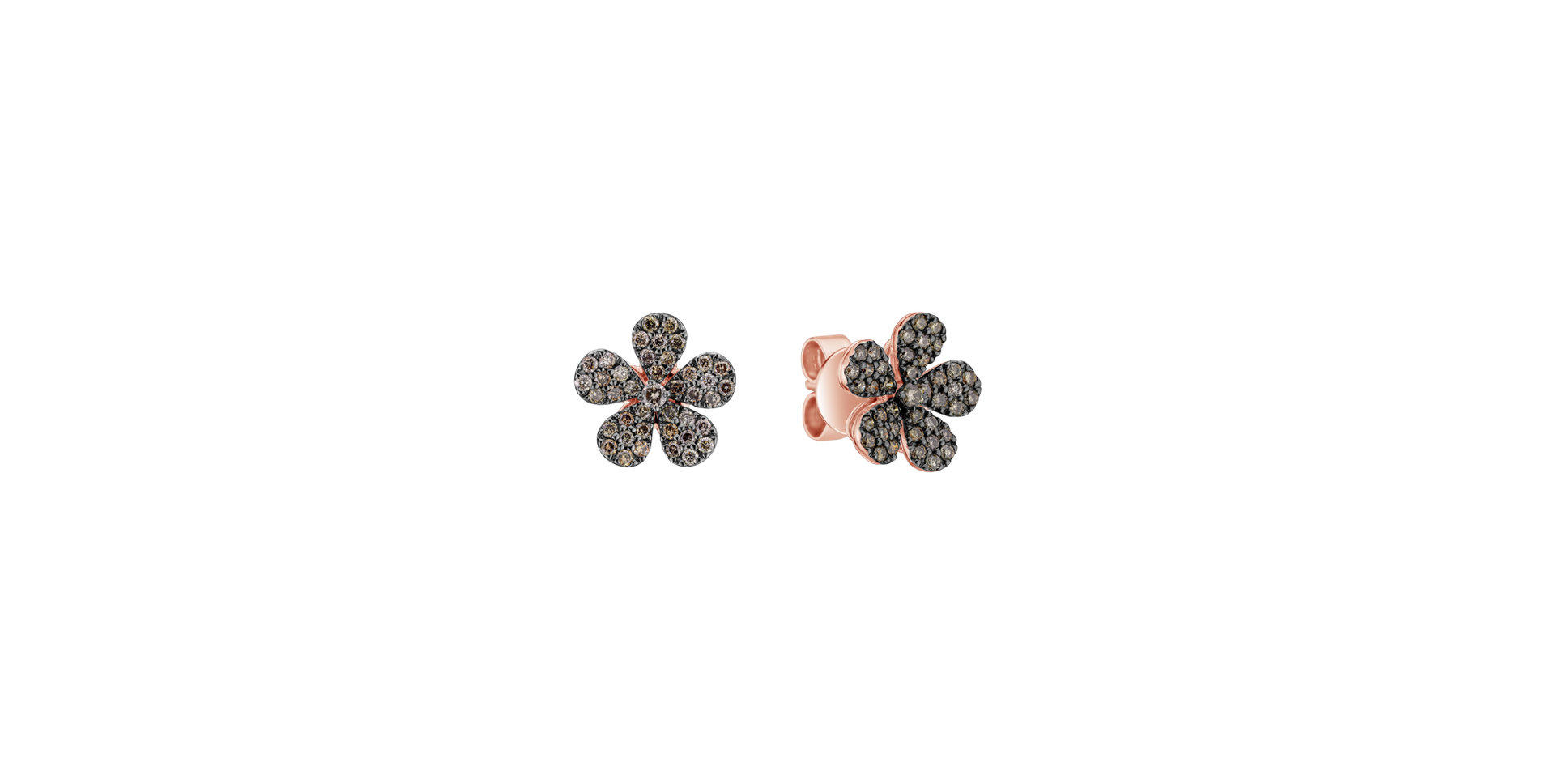 Earrings with brown diamonds Miss Daisy