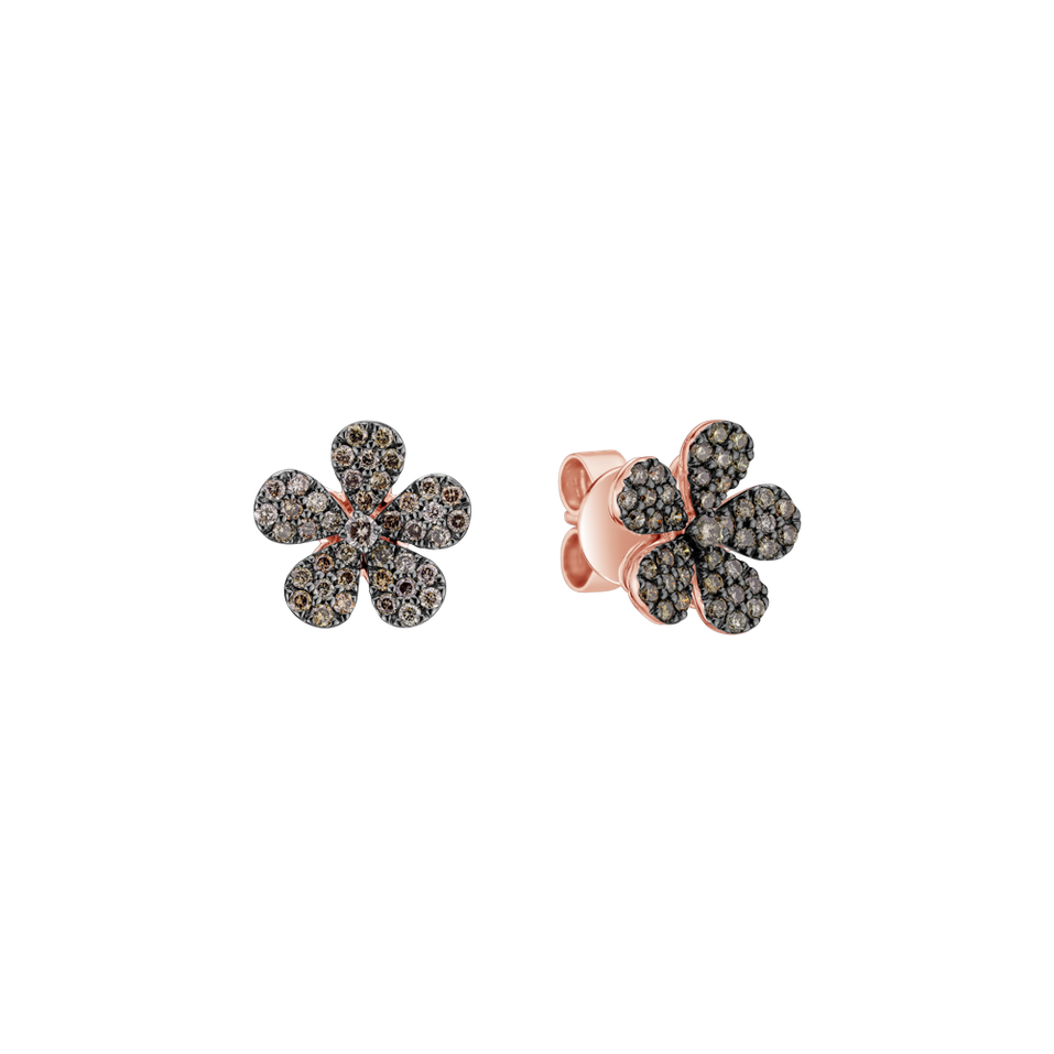 Earrings with brown diamonds Miss Daisy
