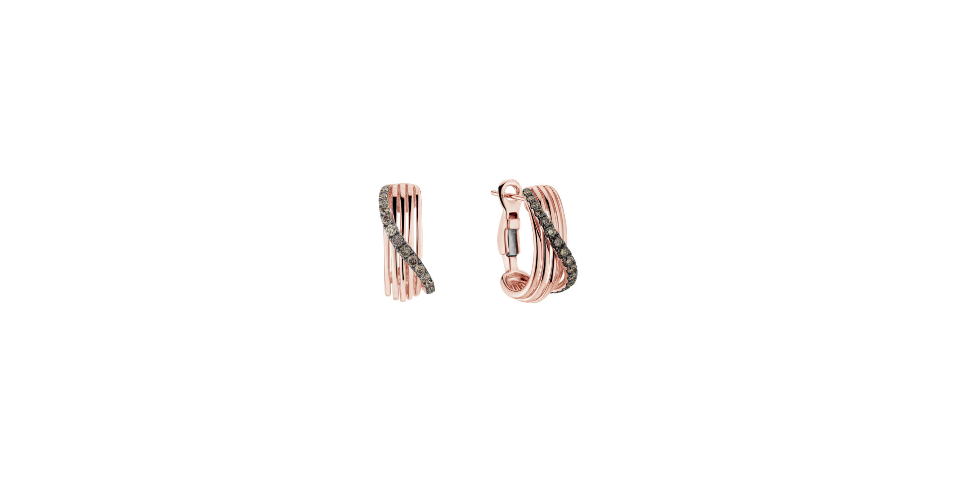 Earrings with brown diamonds Fresh Waves