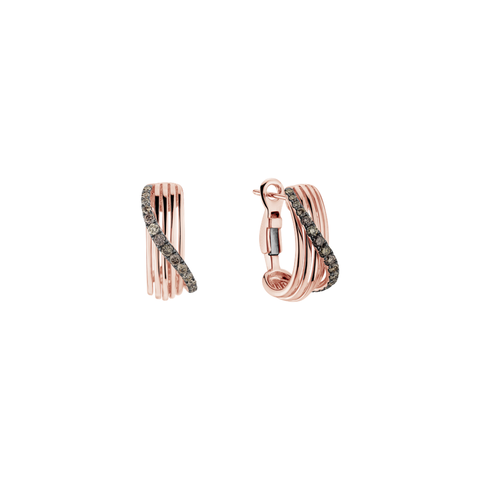 Earrings with brown diamonds Fresh Waves