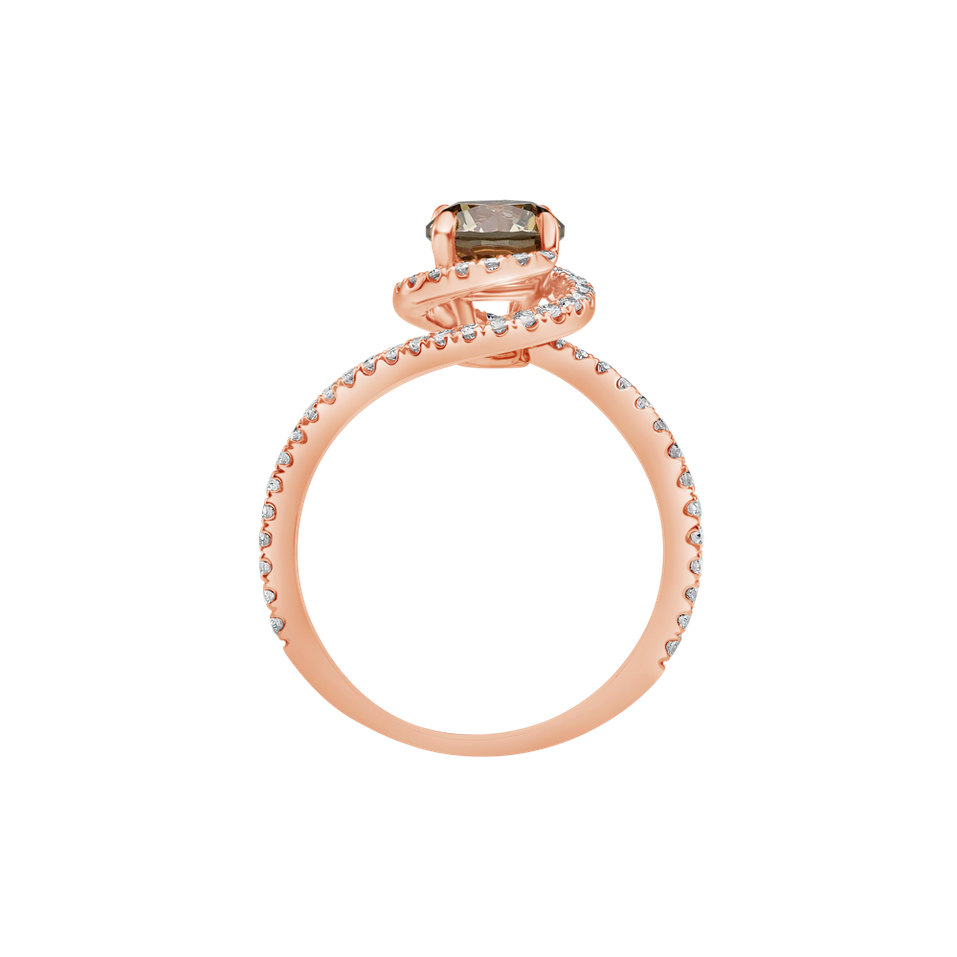 Ring with brown and white diamonds Fortune Loop