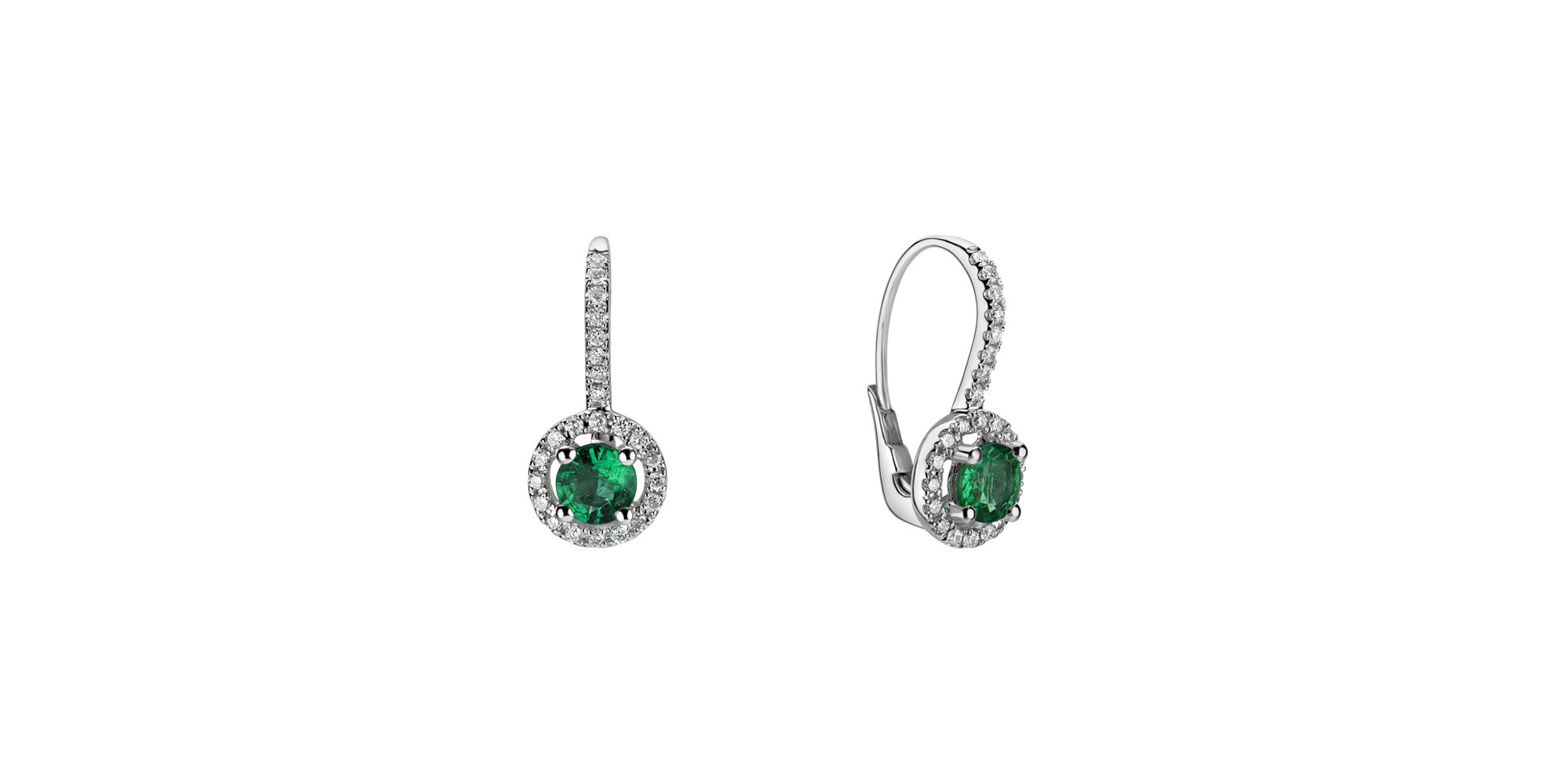 Diamond earrings with Emerald Infinite Splendour