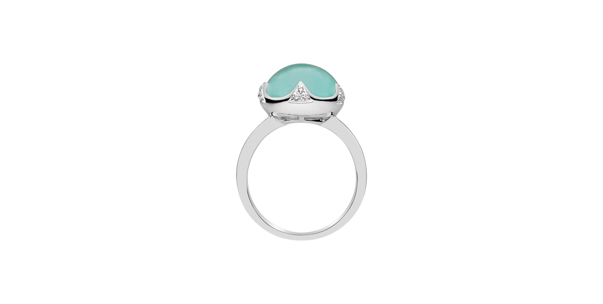 Diamond ring with Chalcedony Vivid Blossom