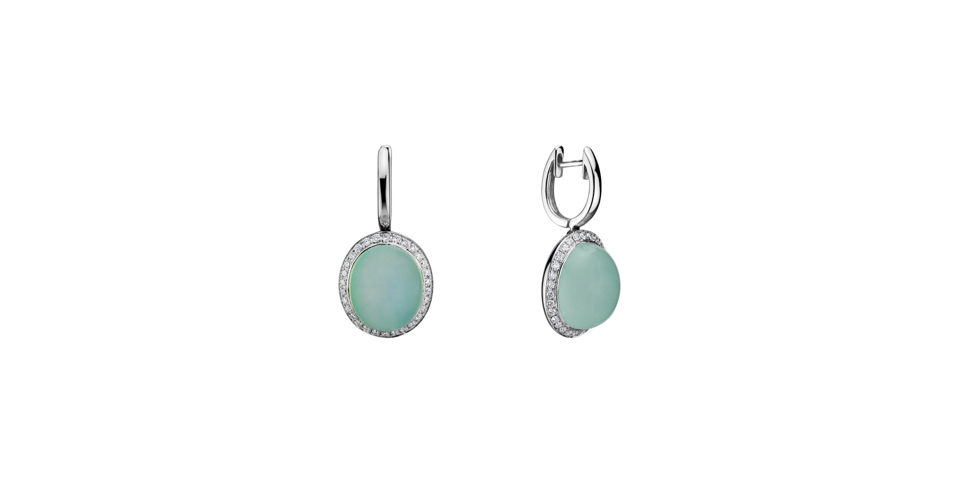 Diamond earrings with Chalcedony Magic Blossom