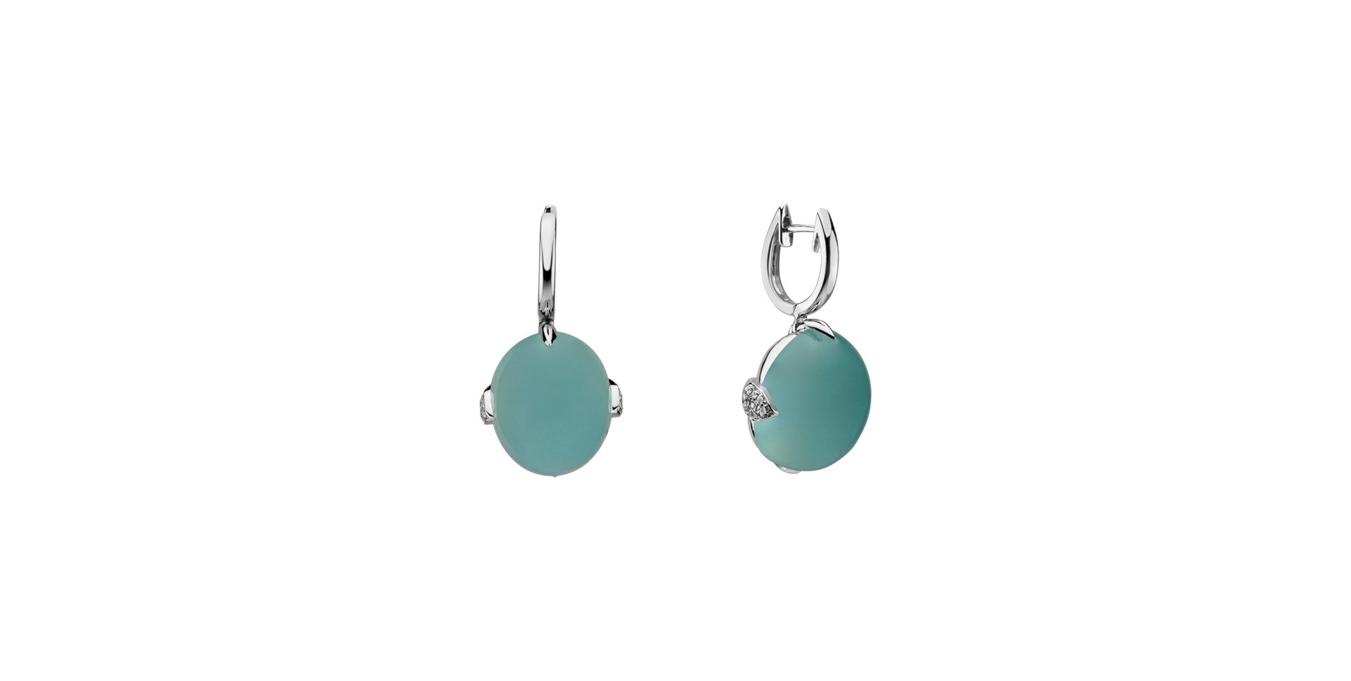 Diamond earrings with Chalcedony Shining Grace
