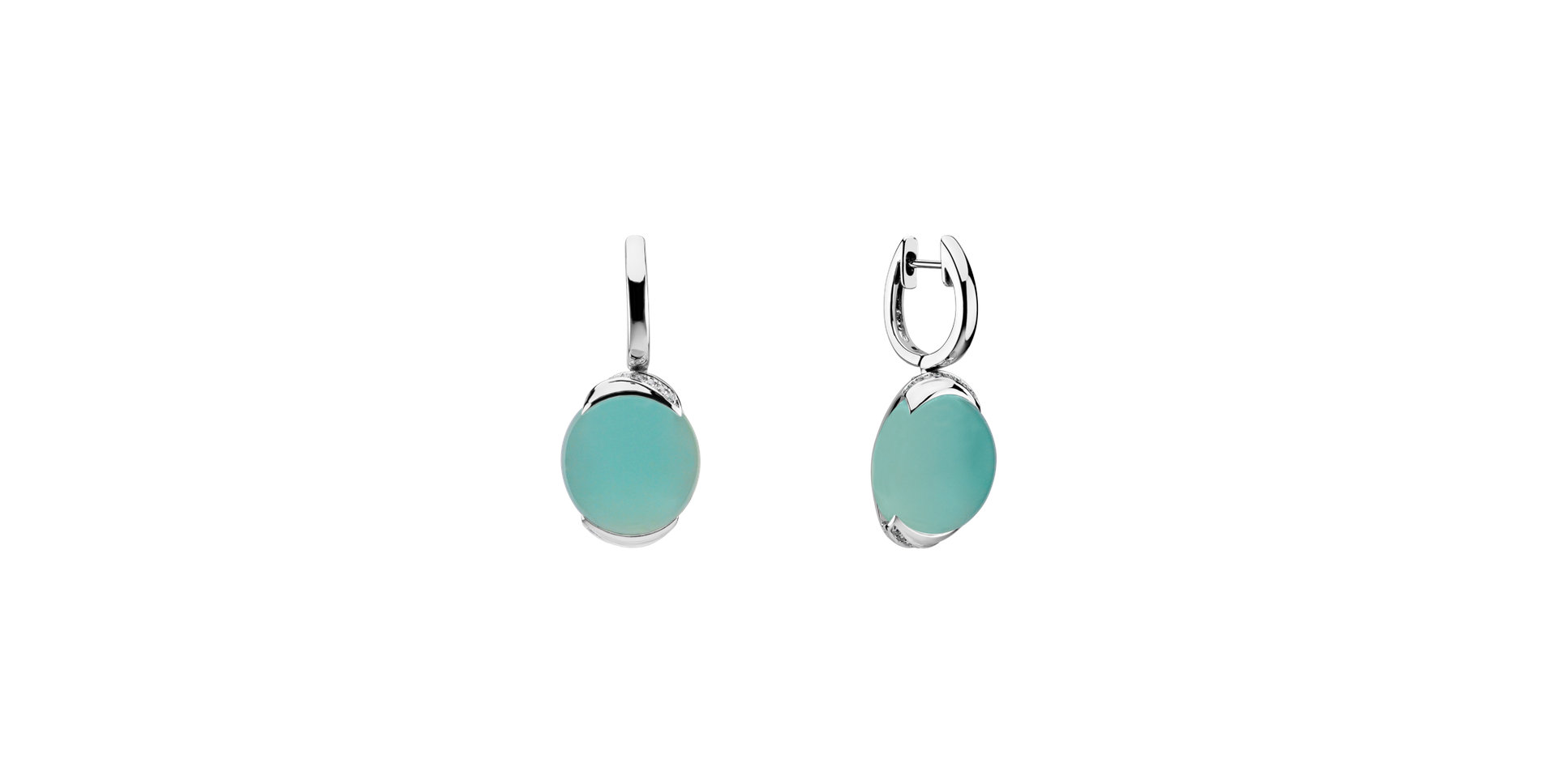 Diamond earrings with Chalcedony Bubble Blossom