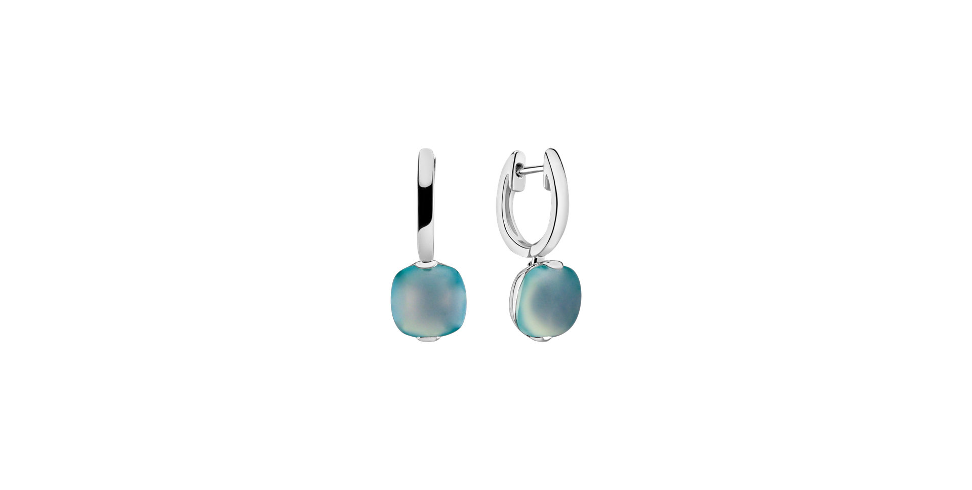 Earrings with Turquoise Chalcedony Bonbon