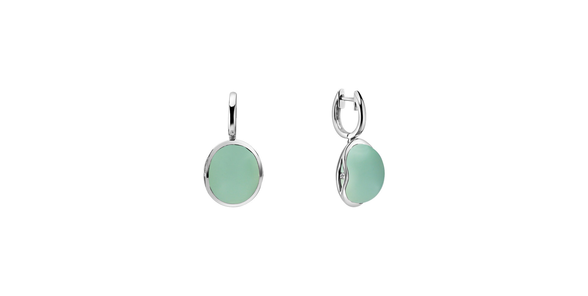 Diamond earrings with Chalcedony Fairytale Drop