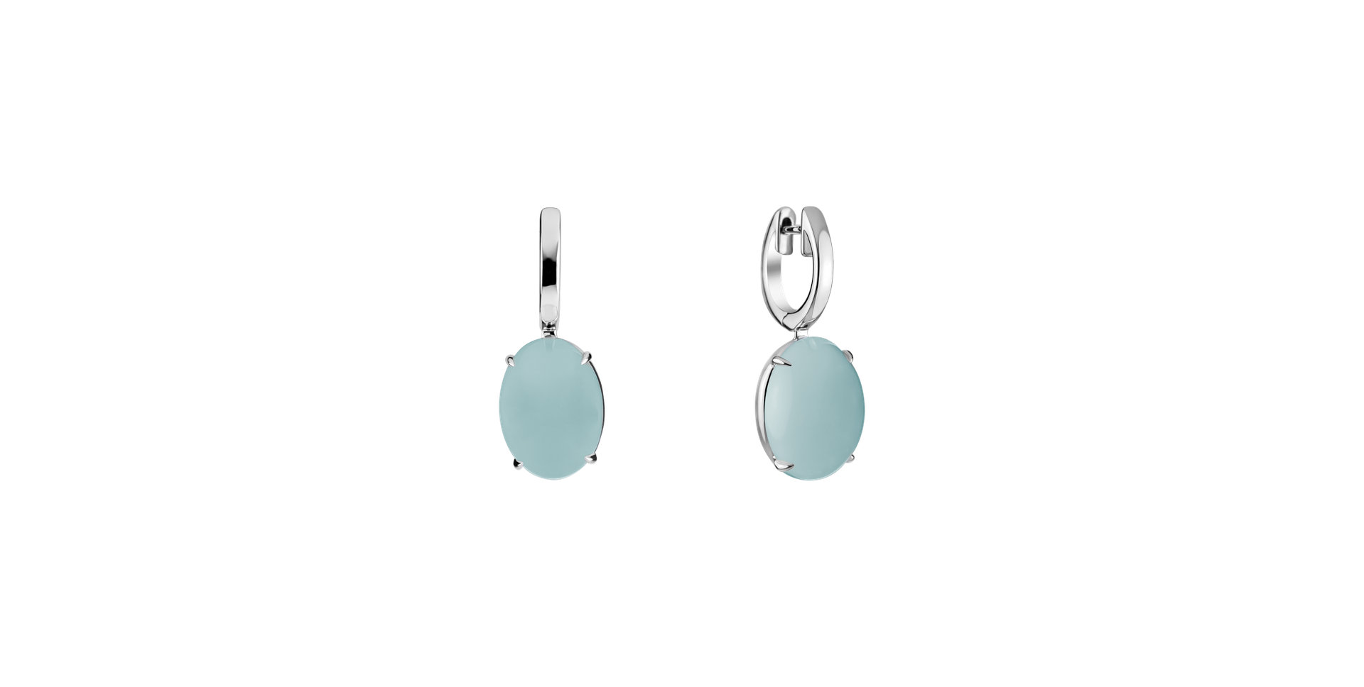Earrings with Chalcedony Blossom Gem