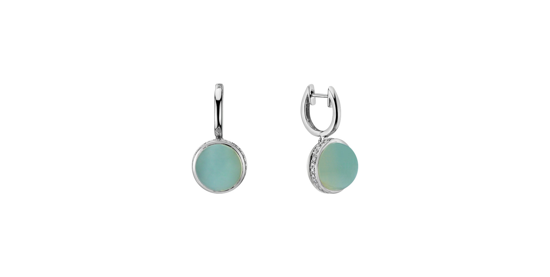 Diamond earrings with Chalcedony Mellow Blossom