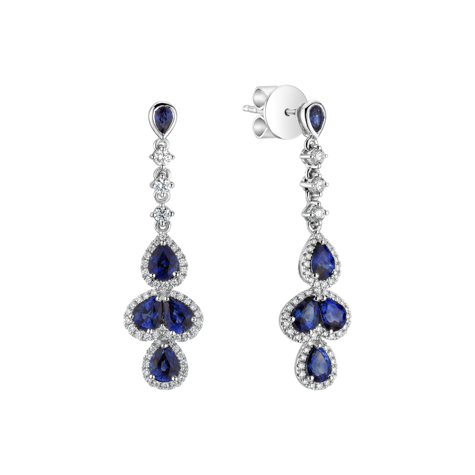 Diamond earrings and Sapphire Noble Dream