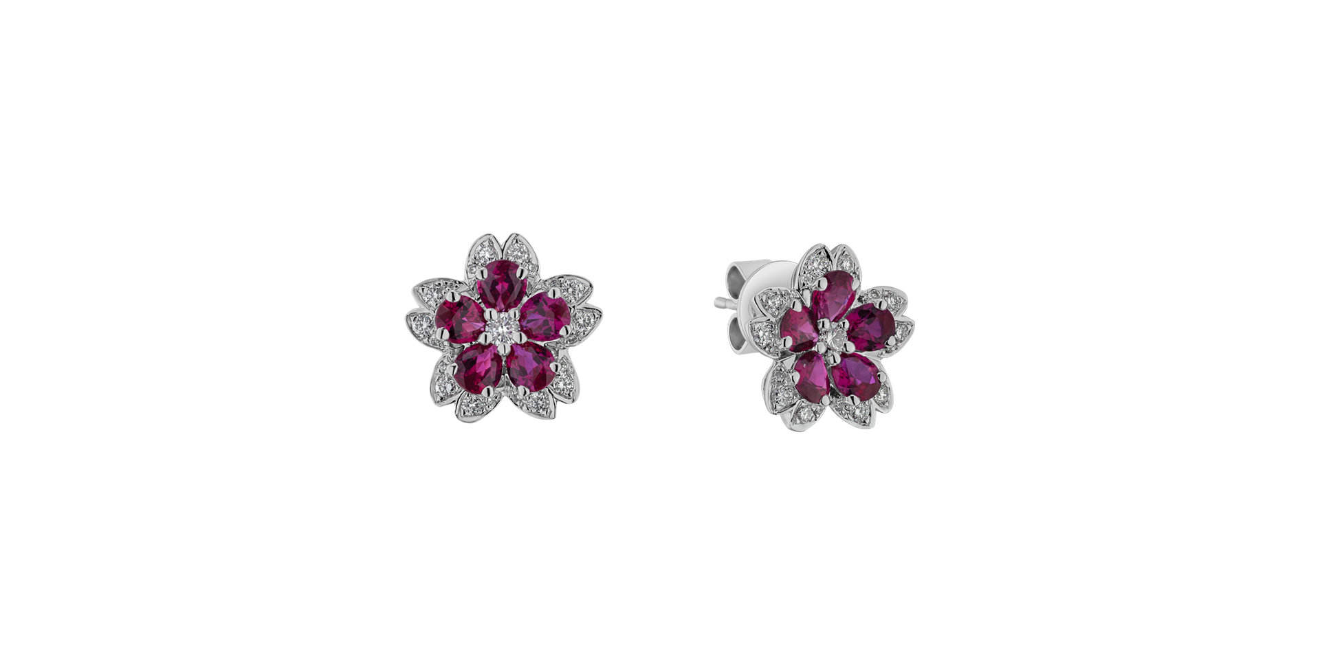 Diamond earrings and Ruby Lovely Pleasure