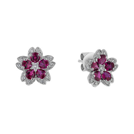 Diamond earrings and Ruby Lovely Pleasure