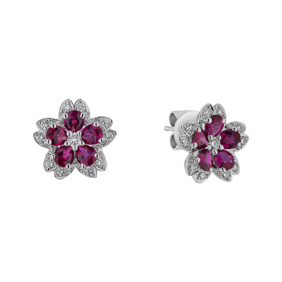 Diamond earrings and Ruby Lovely Pleasure
