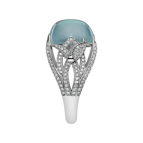 Diamond ring with Aquamarine Fascinating Ladyship