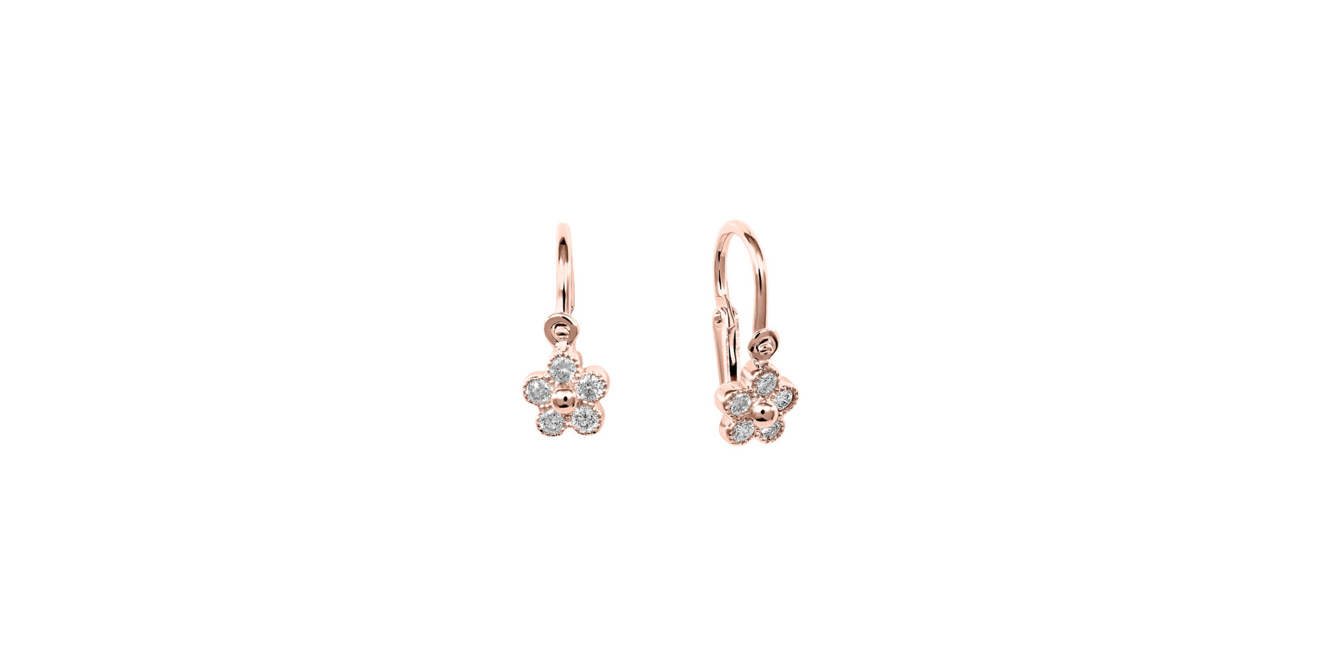Children's diamond earrings Diamond Flower
