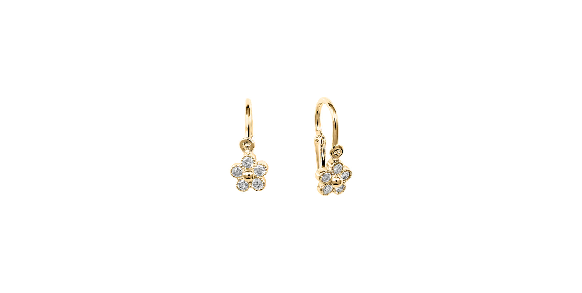 Children's diamond earrings Diamond Flower