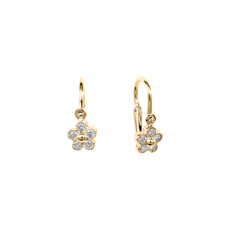 Children's diamond earrings Diamond Flower